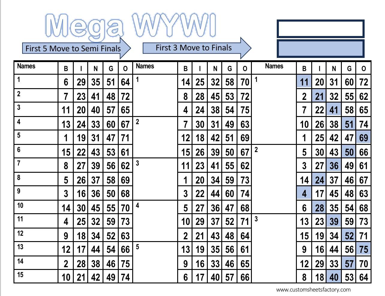 Mega WYWI - Various Designs