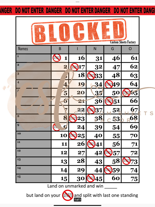 Blocked - 15 line - 75 ball