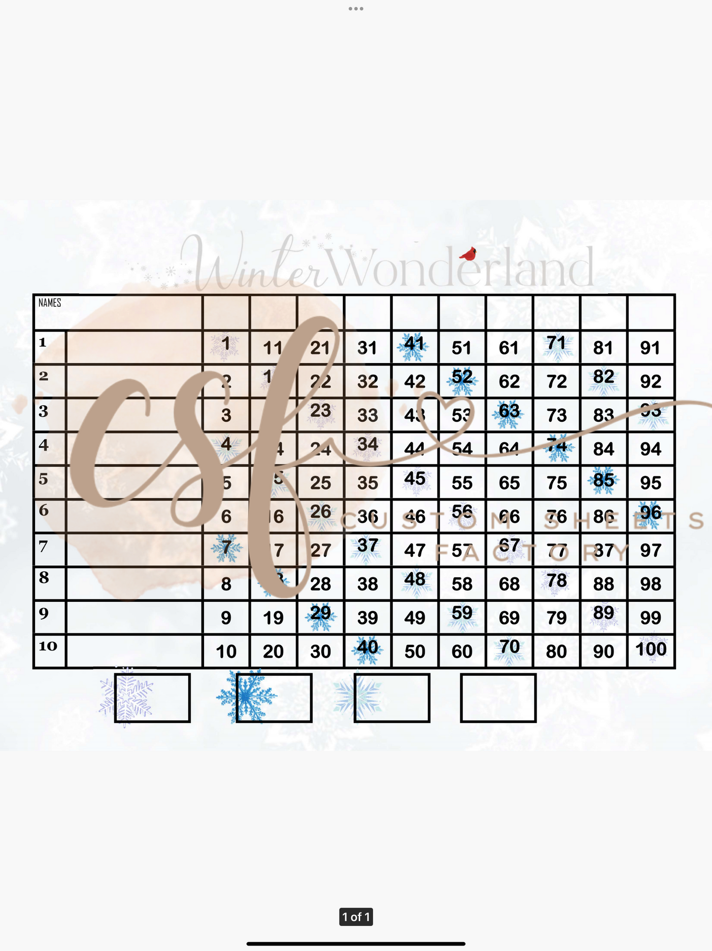 Winter Wonderland - 10 line - 100 ball