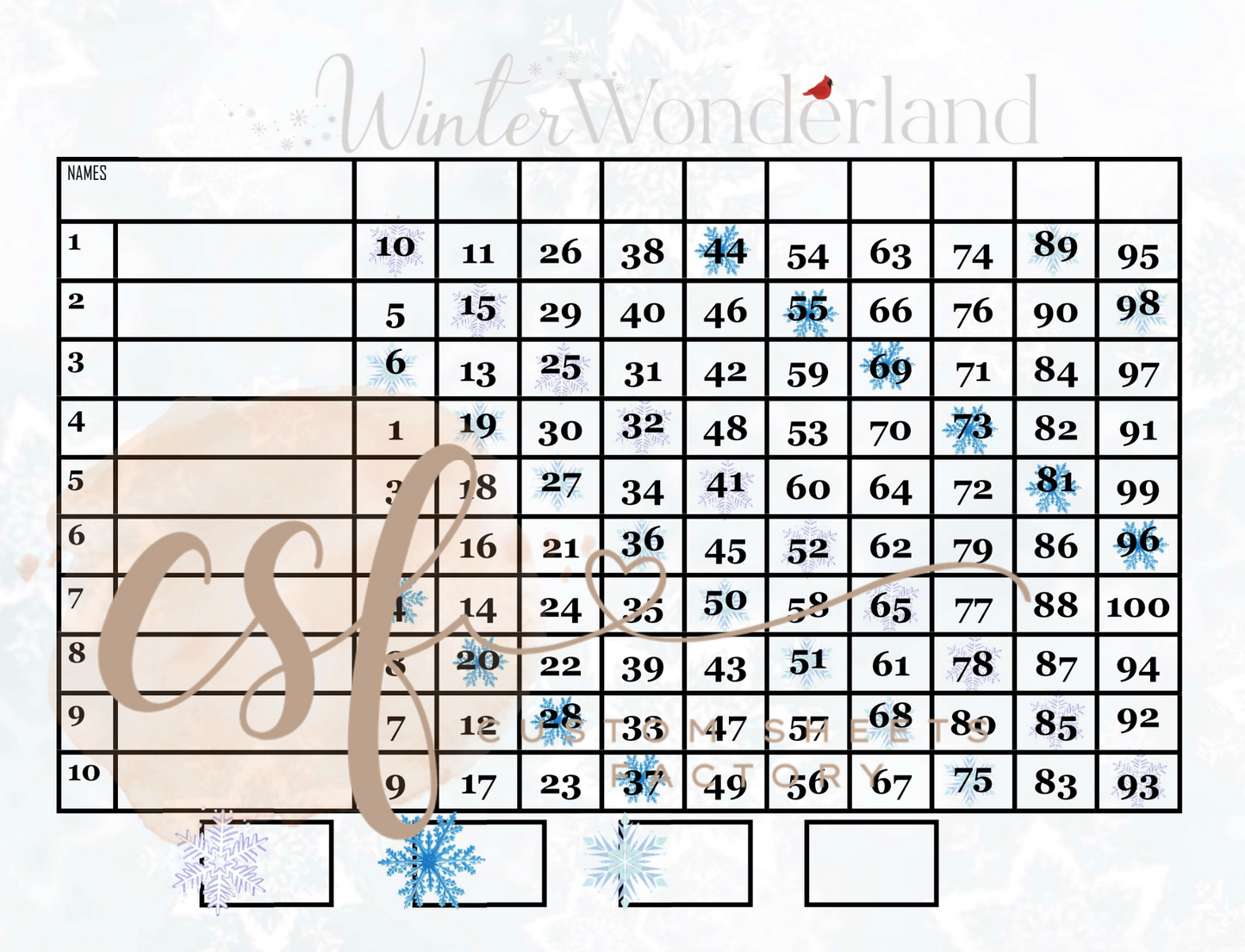 Winter Wonderland - 10 line - 100 ball