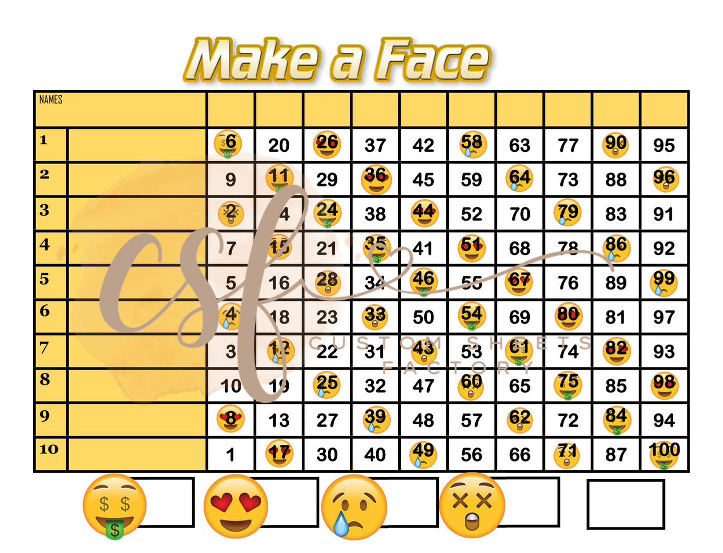 Make a Face - 10 line - 100 ball