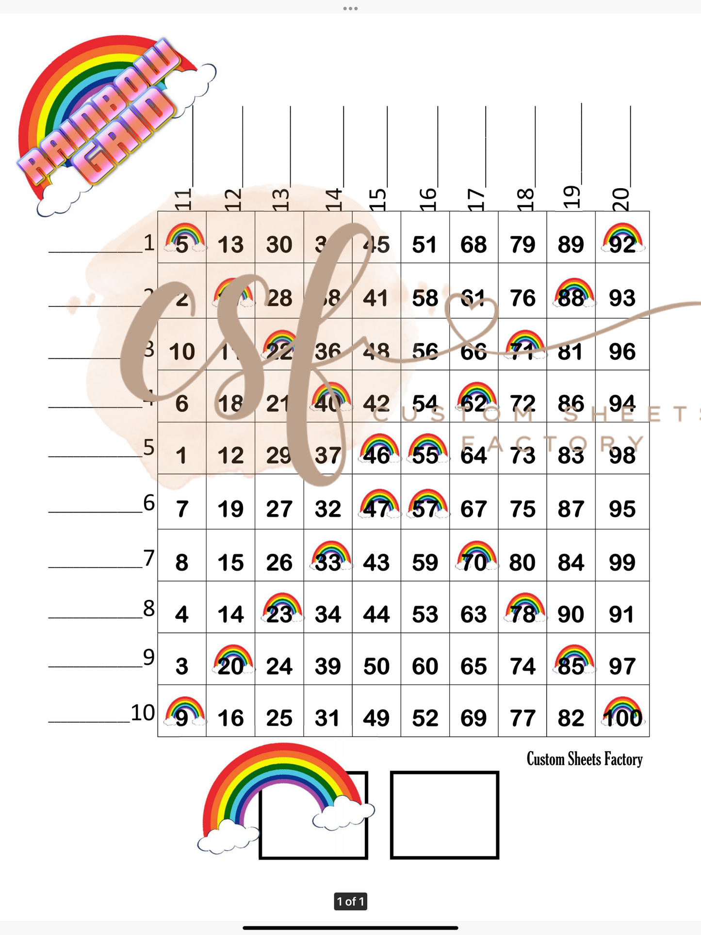 Rainbow Grid - 100 ball