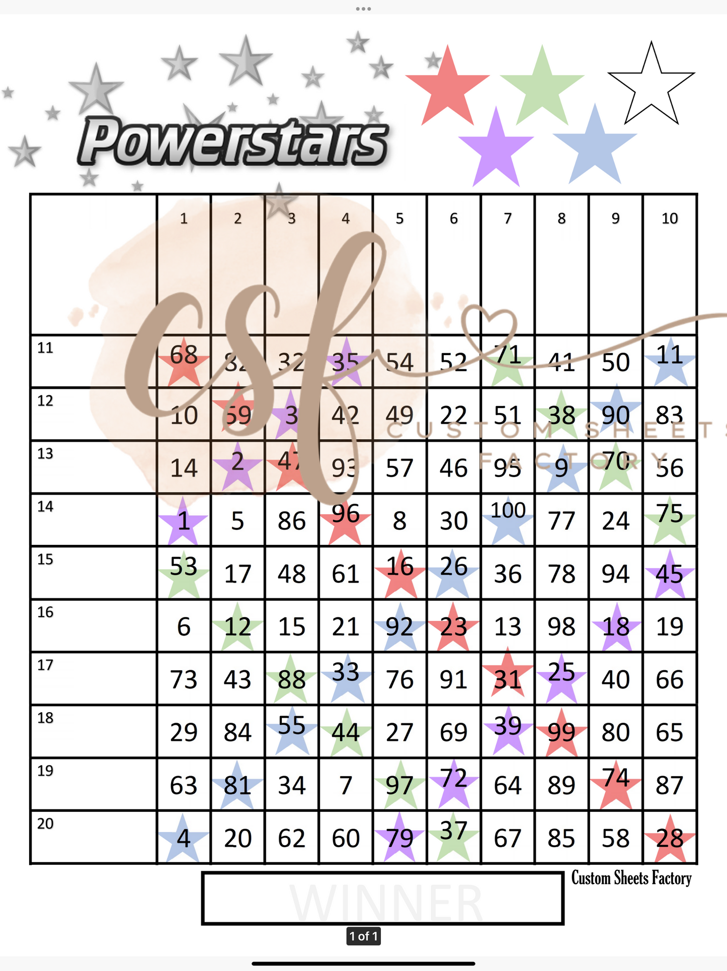 Powerstar Grid - 100 ball