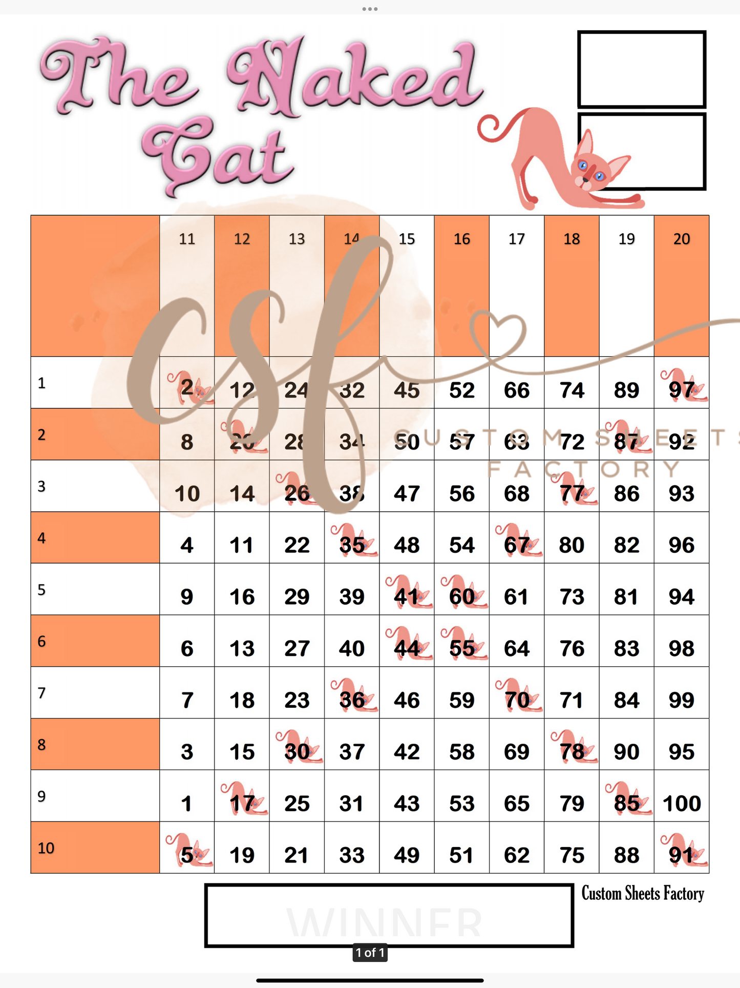 Naked Cat Grid - 100 ball