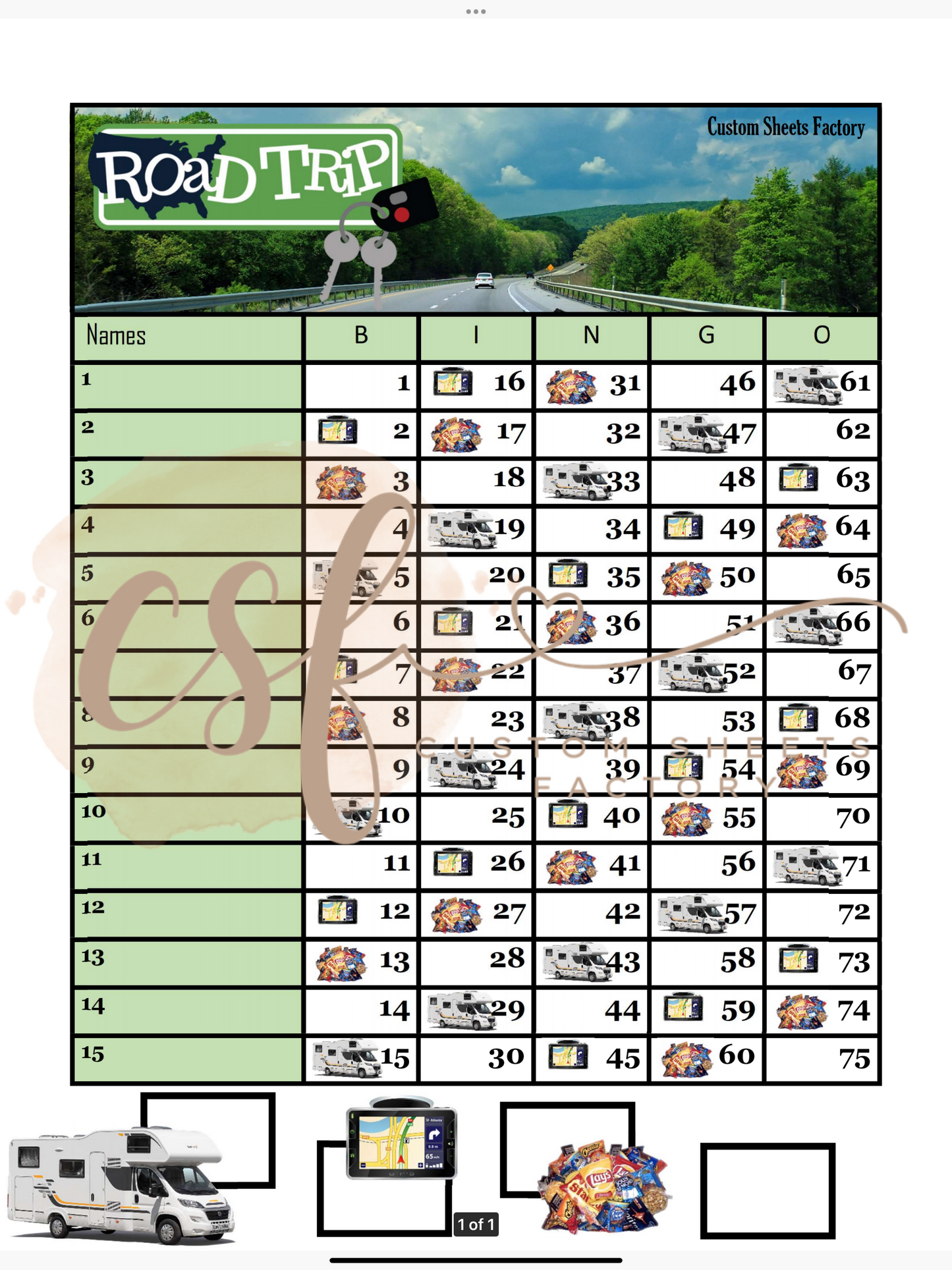 Road Trip - 15 line - 75 ball