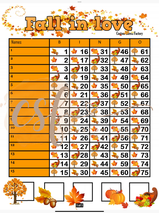 Fall in Love - 15 line - 75 ball