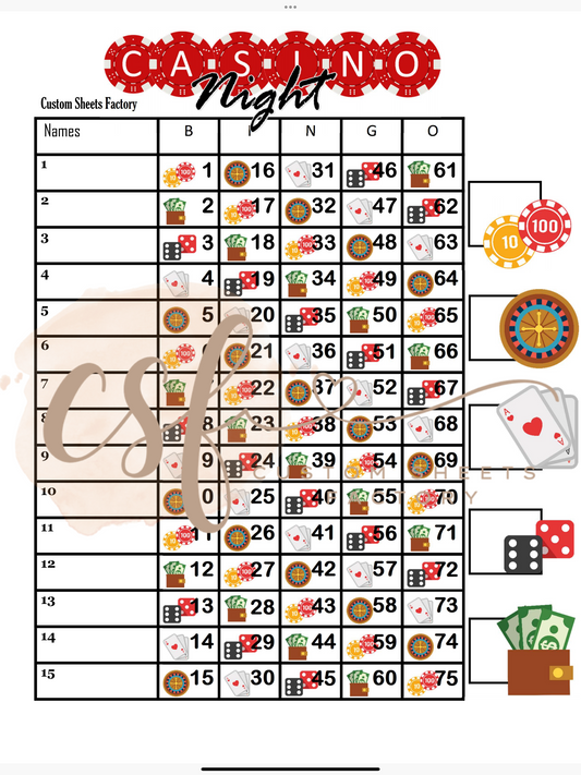 Casino - 15 line - 75 ball