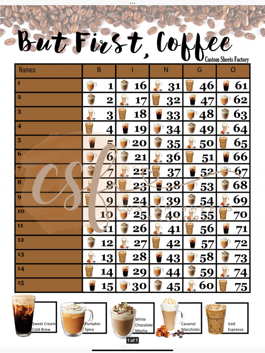 But First, Coffee - 15 line - 75 ball