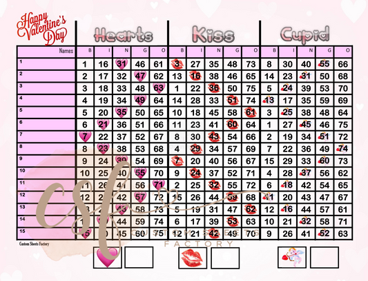 Valentines Day Tripple - 75 ball X3 - Straight+2MIXED