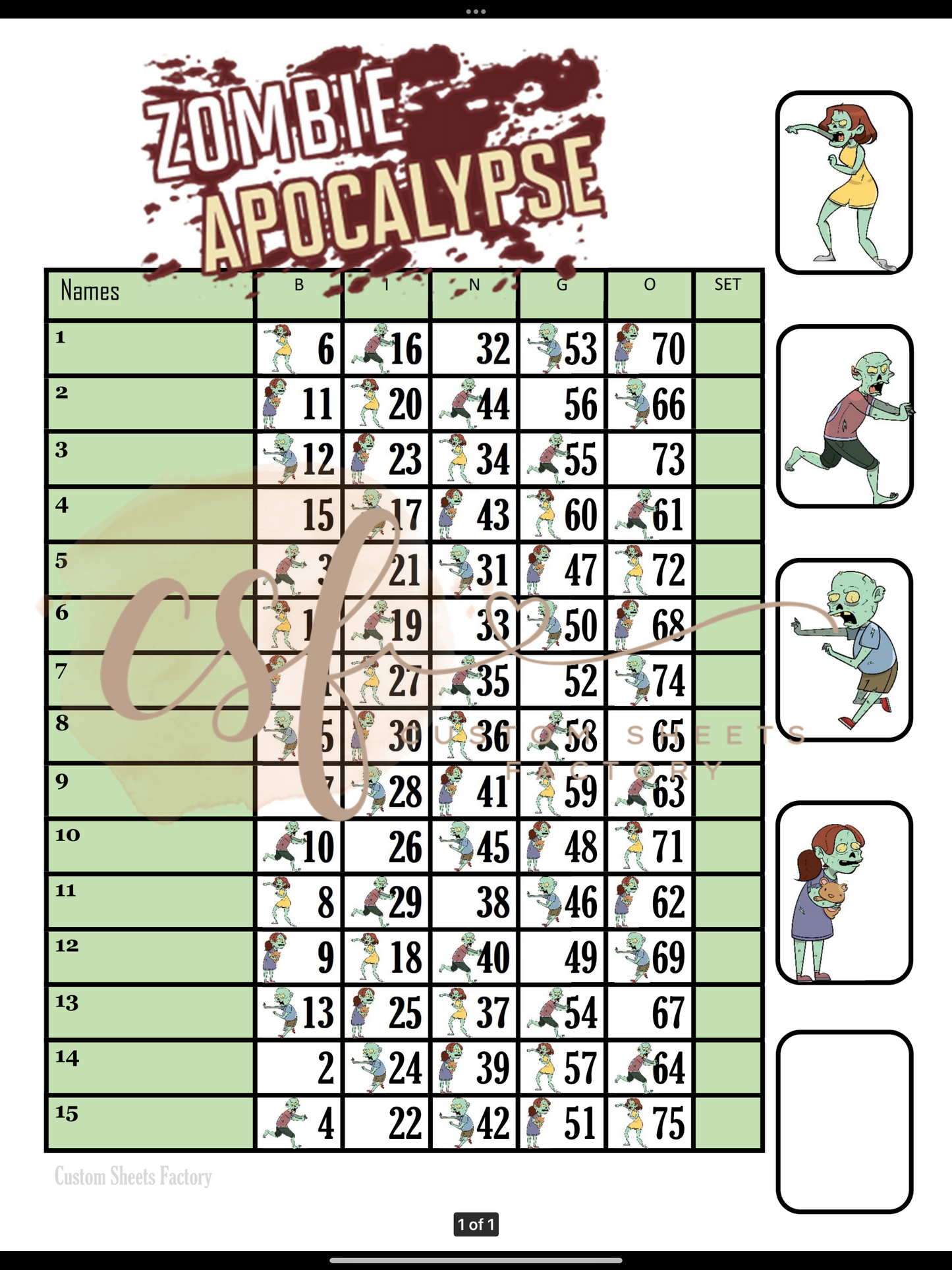 Zombie - 15 line - 75 ball