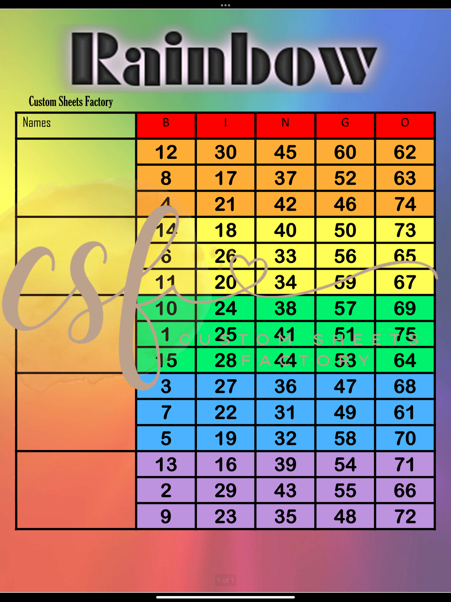 Rainbow Block - 5 blocks - 75 ball