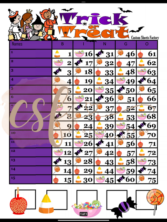 Trick or Treat - 15 line - 75 ball