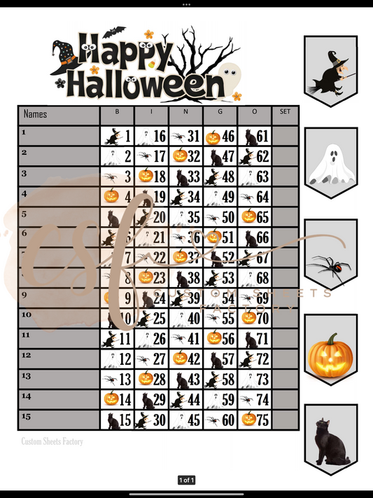 Happy Halloween - 15 line - 75 ball