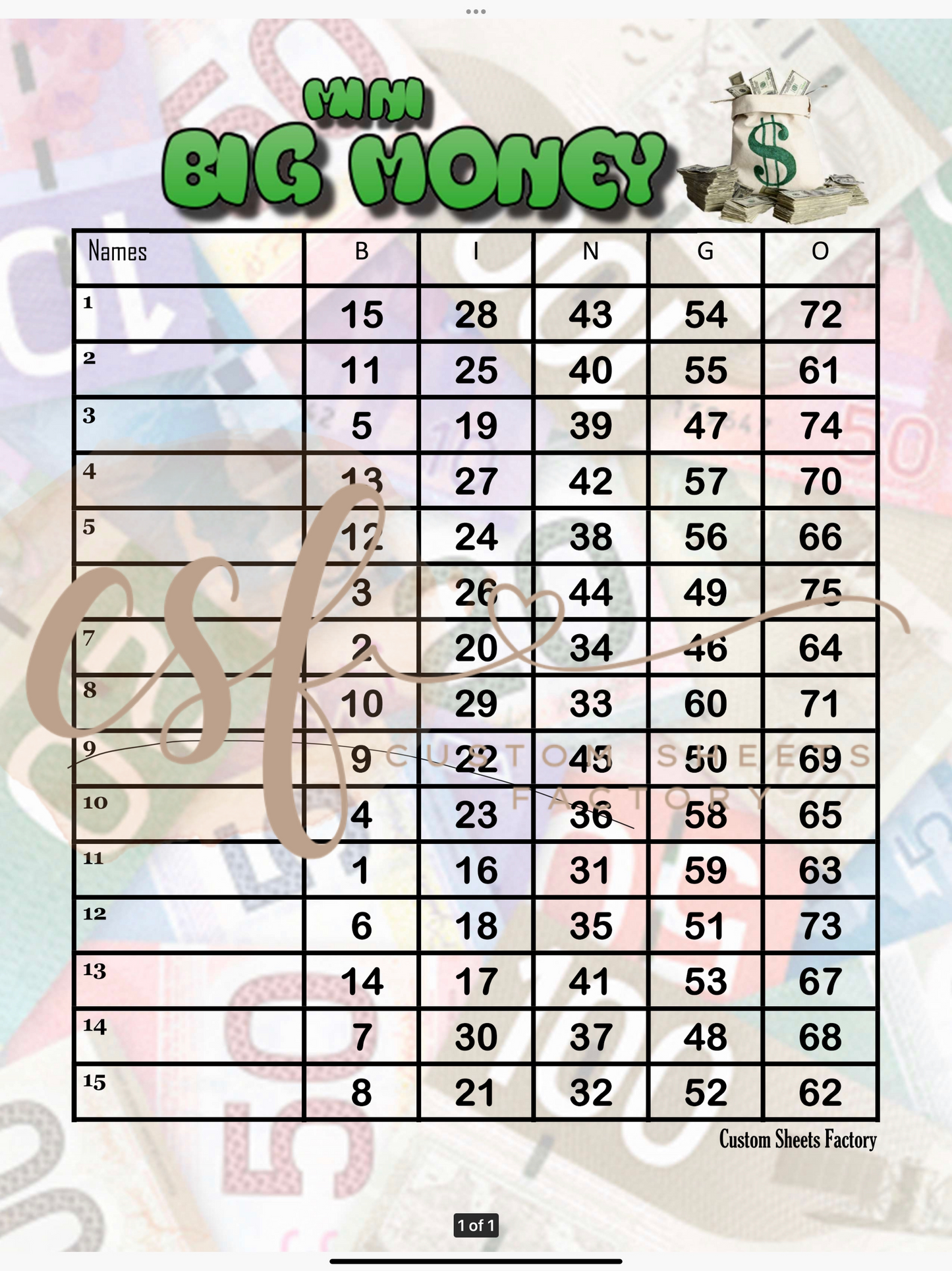 Big Money - Win your way in - Main Board Or Minis