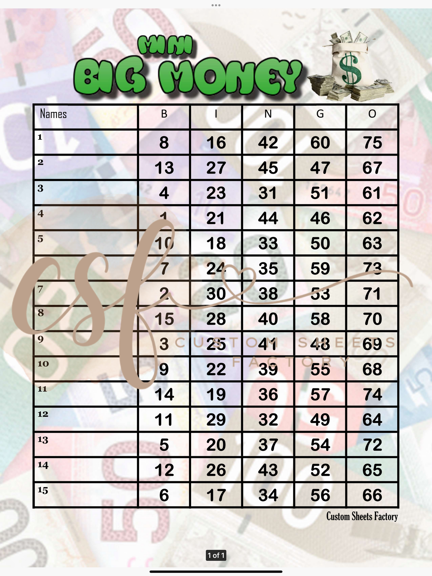 Big Money - Win your way in - Main Board Or Minis
