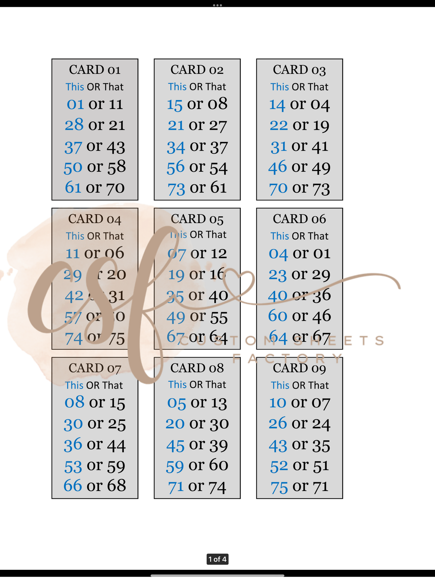 This or That 15 Card Holders