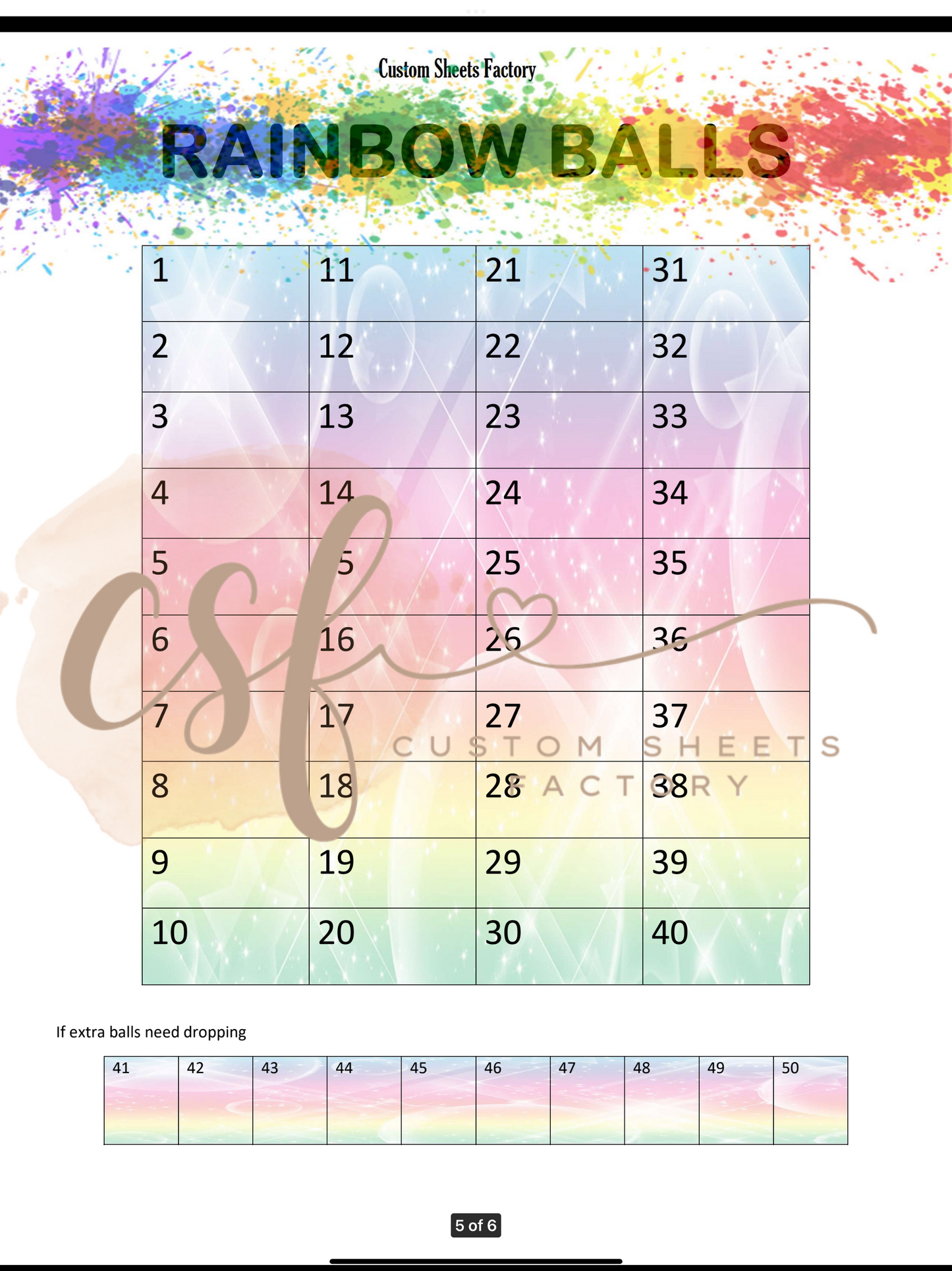 Rainbow Holders - 3 Ball - 25 Cards