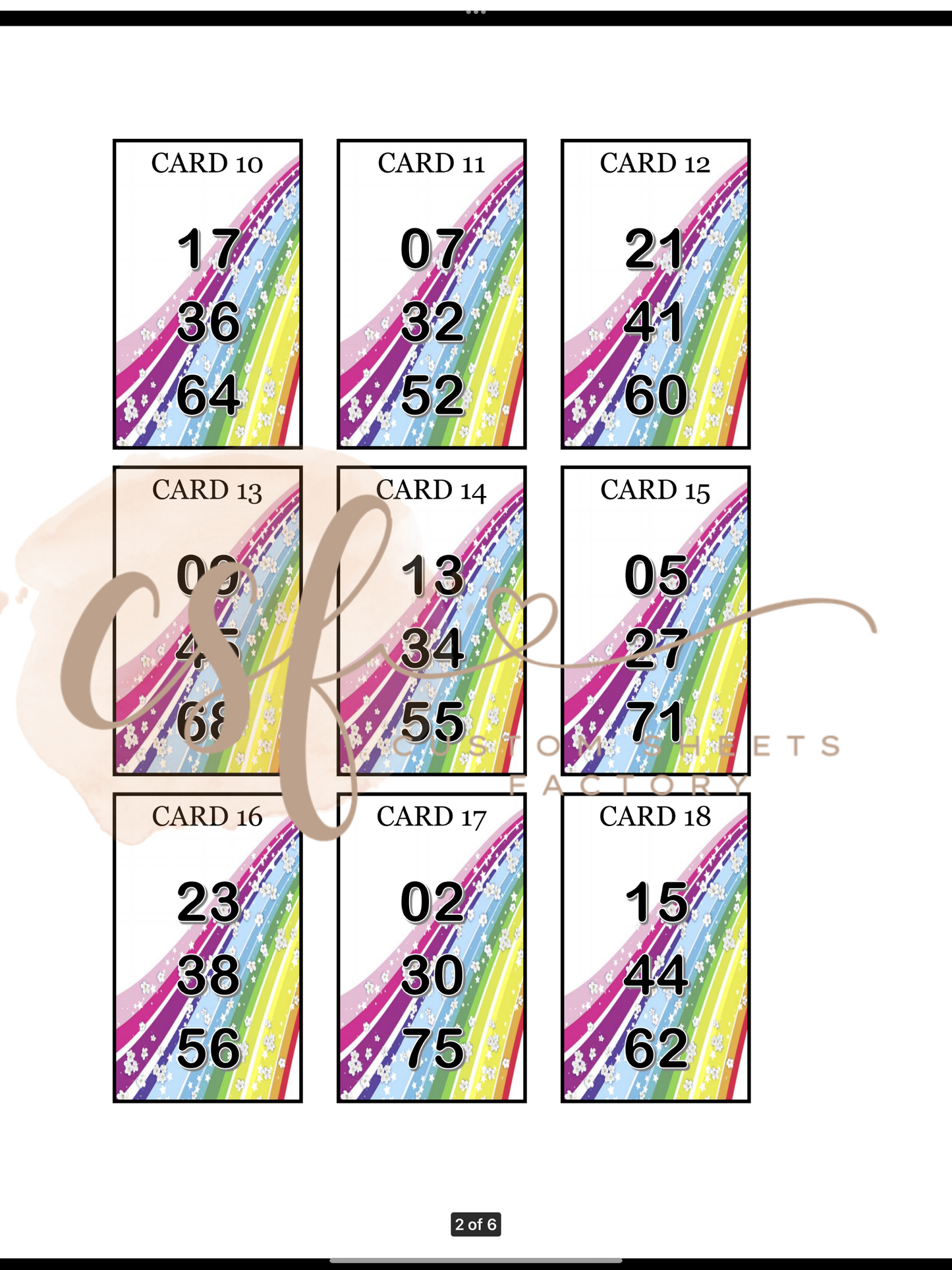 Rainbow Holders - 3 Ball - 25 Cards