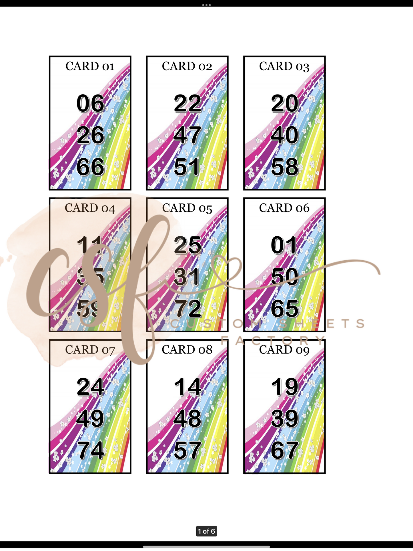 Rainbow Holders - 3 Ball - 25 Cards