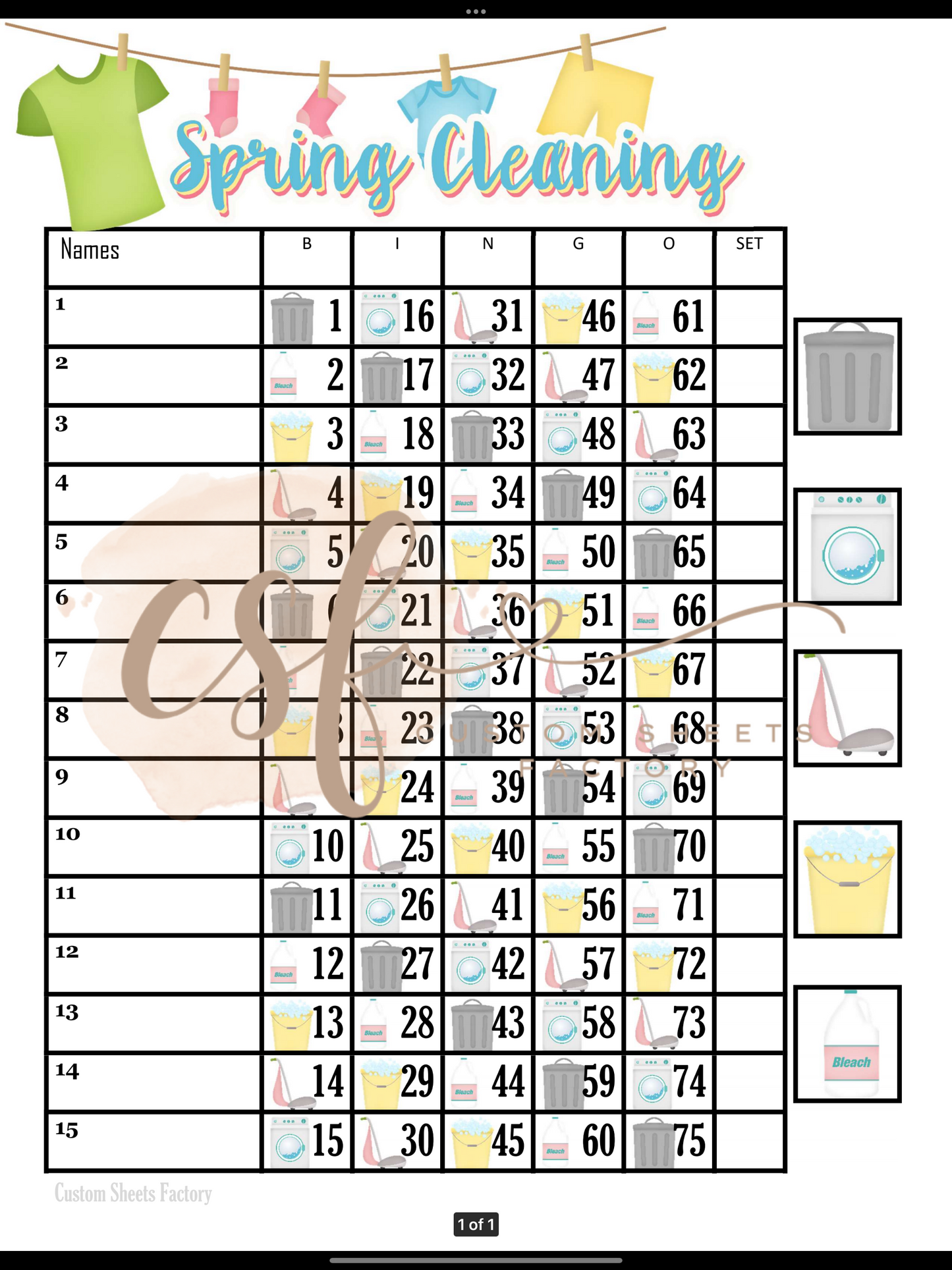 Spring Cleaning -Various Designs