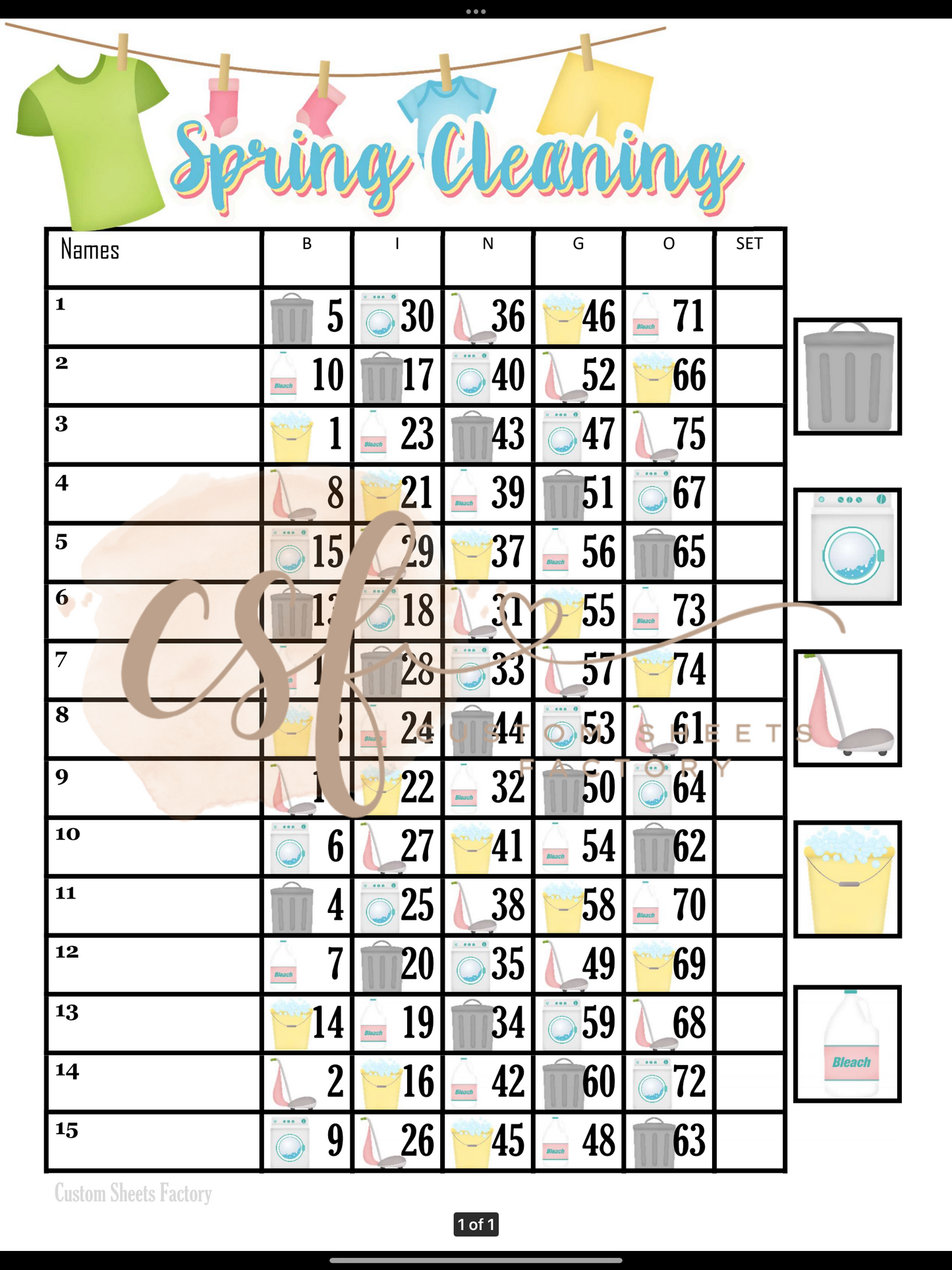 Spring Cleaning -Various Designs