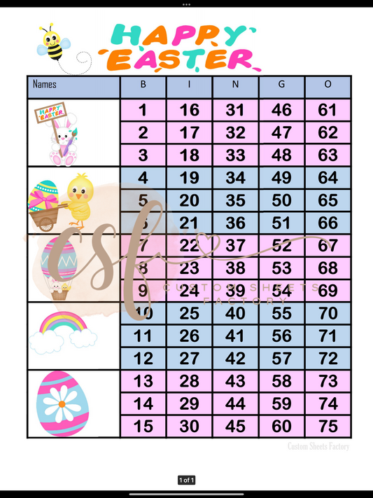 Happy Easter - 5 blocks - 75 ball