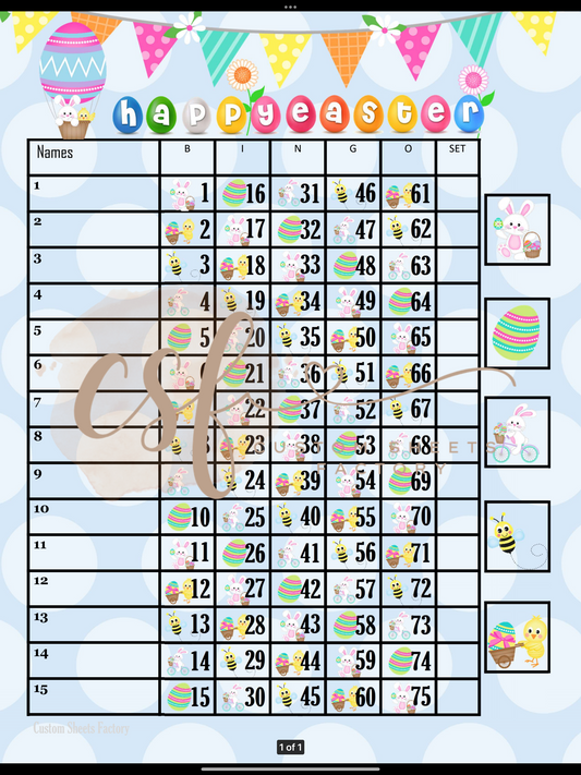 Happy Easter - 15 Line - 75 Ball