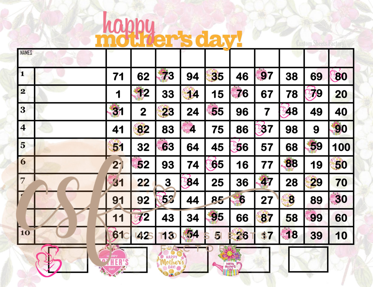 Mothers Day - 10 Line - 100 Ball