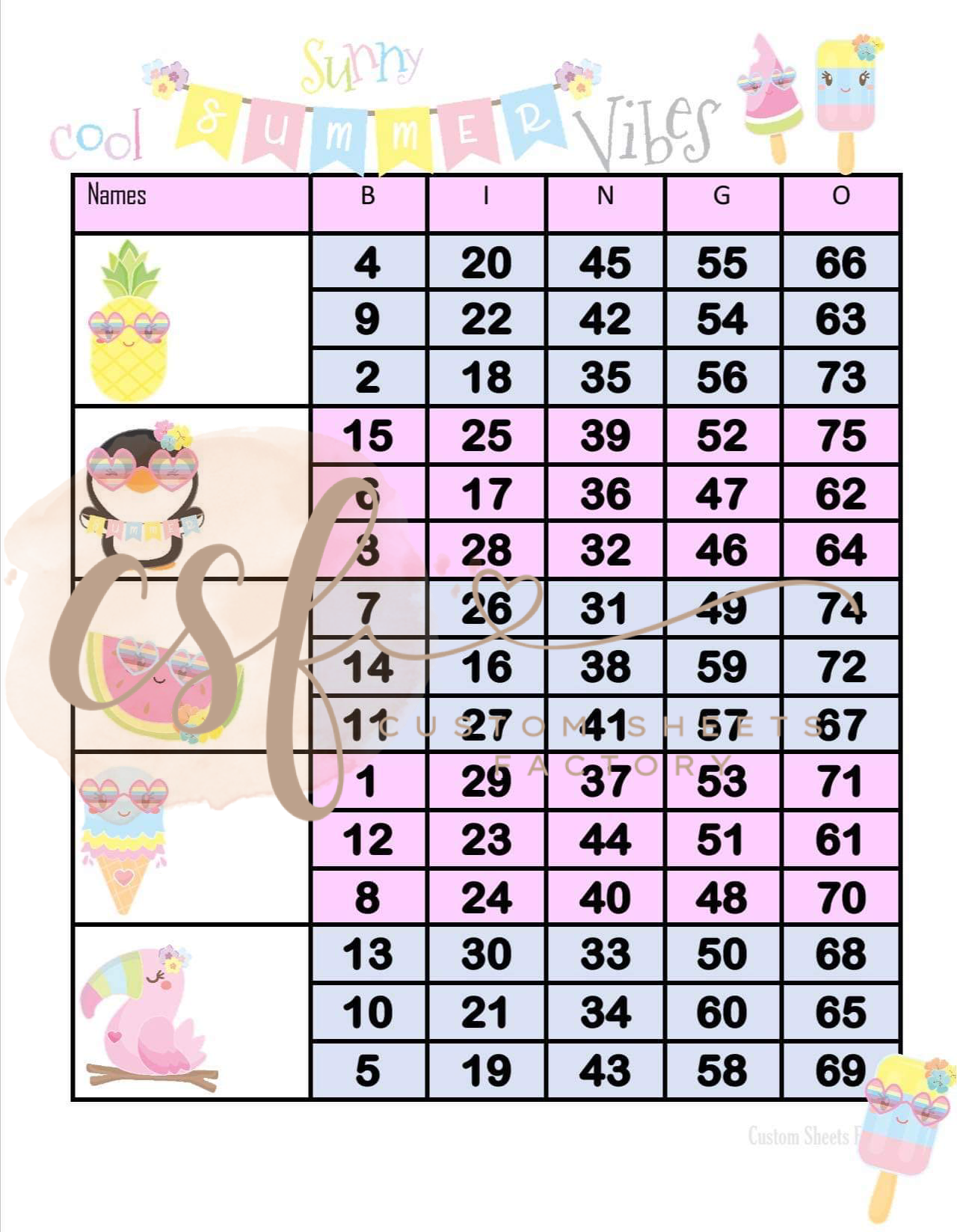 Summer Vibes - Block - 75 Ball