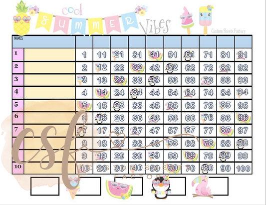 Summer Vibes - 10 Line - 100 Ball