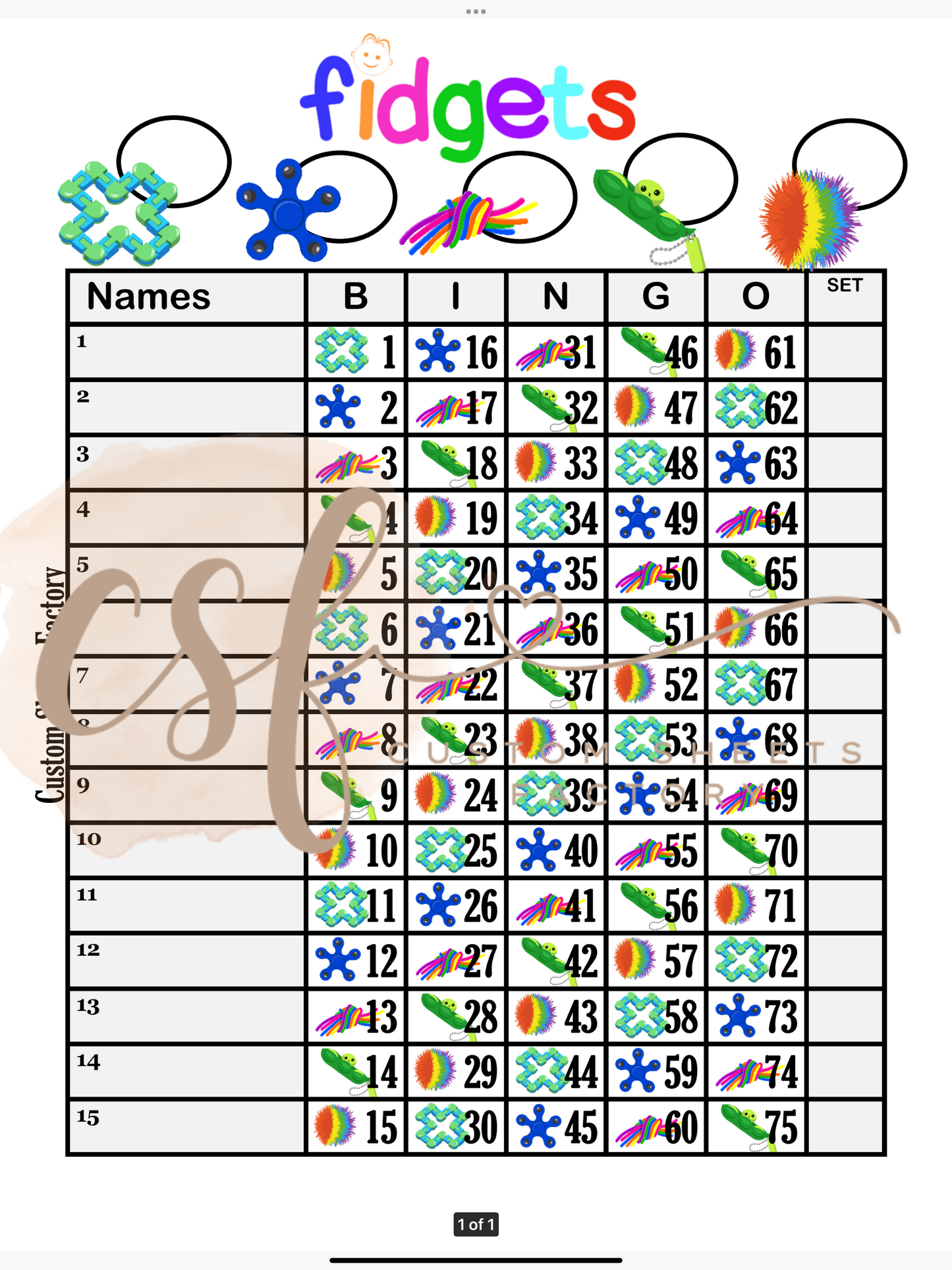 Fidgets - Landing - 75 ball