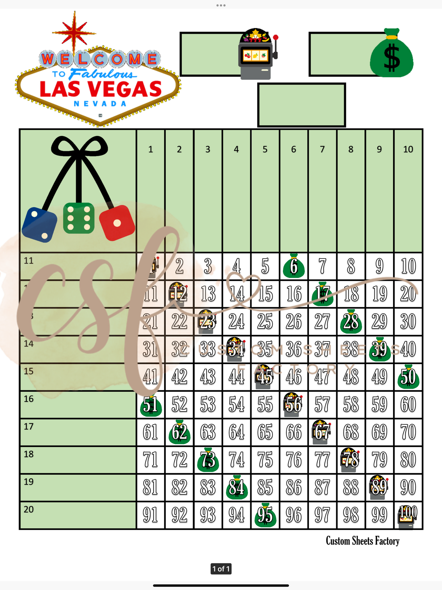 Las Vegas - Grid - 100 Ball