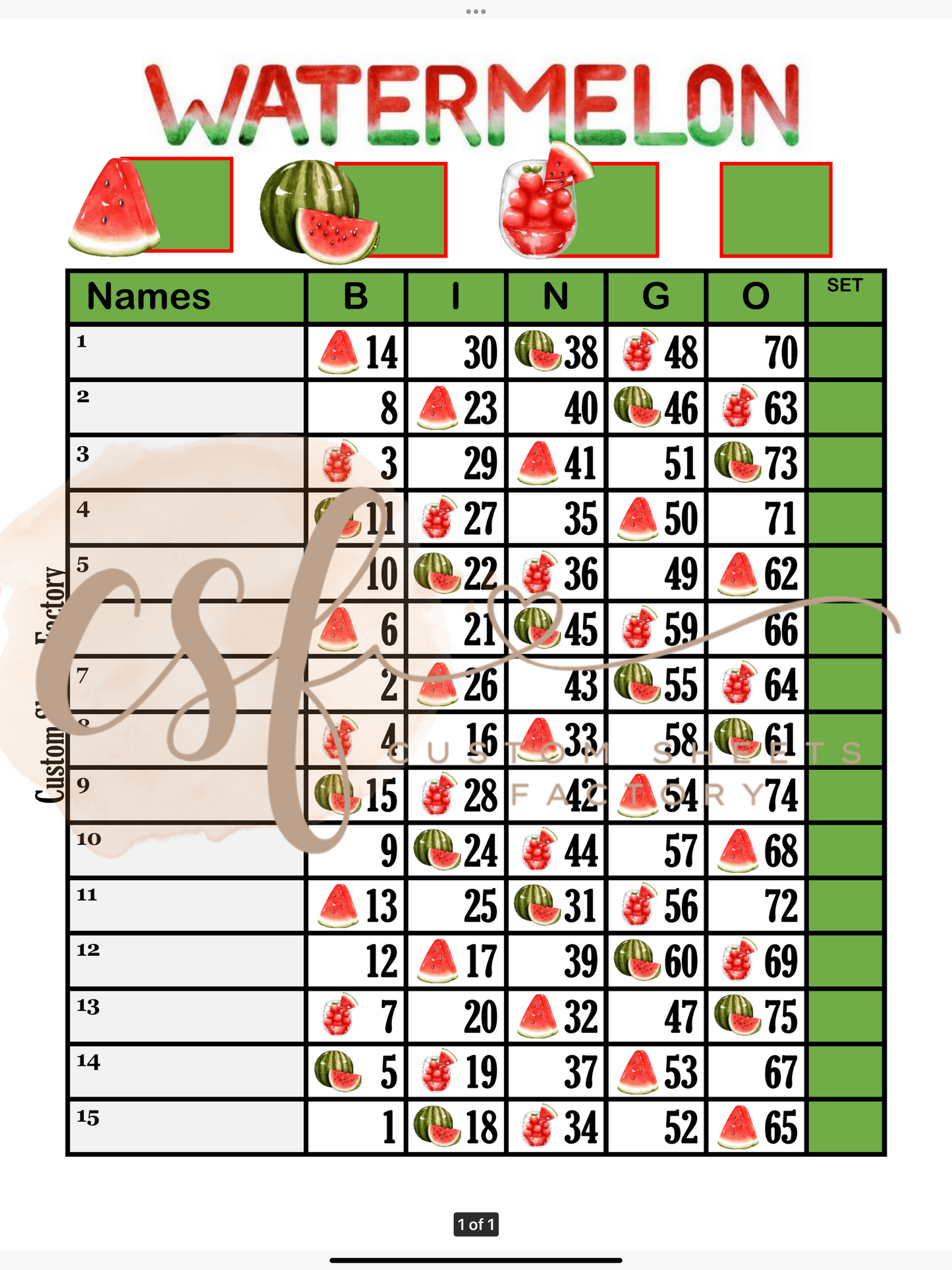 Watermelon - Landing - 75 Balls