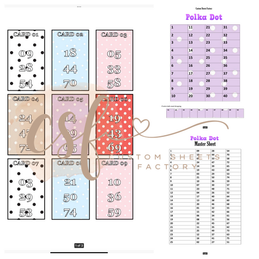 Poka-dat Holders - 3 Numbers - 25 Cards