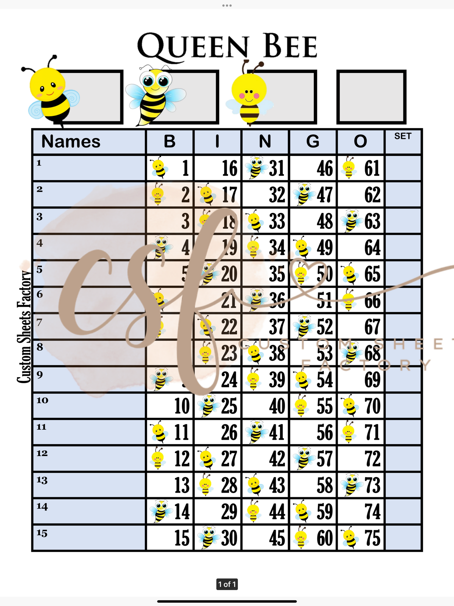 Queen Bee - Landing - 75 Ball