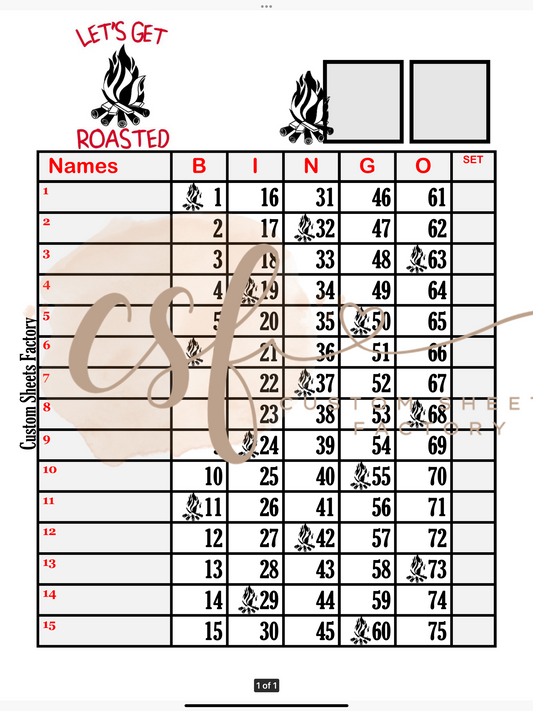Lets get Roasted - 15 line - 75 ball