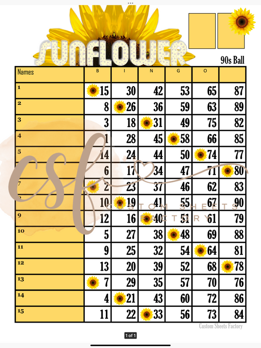 Sunflower - 15 line - 90s ball