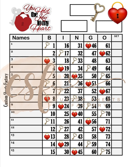 Key to my Heart - 15 line - 75 ball