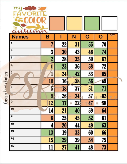 My favourite colour is autumn - 15 line - 75 ball