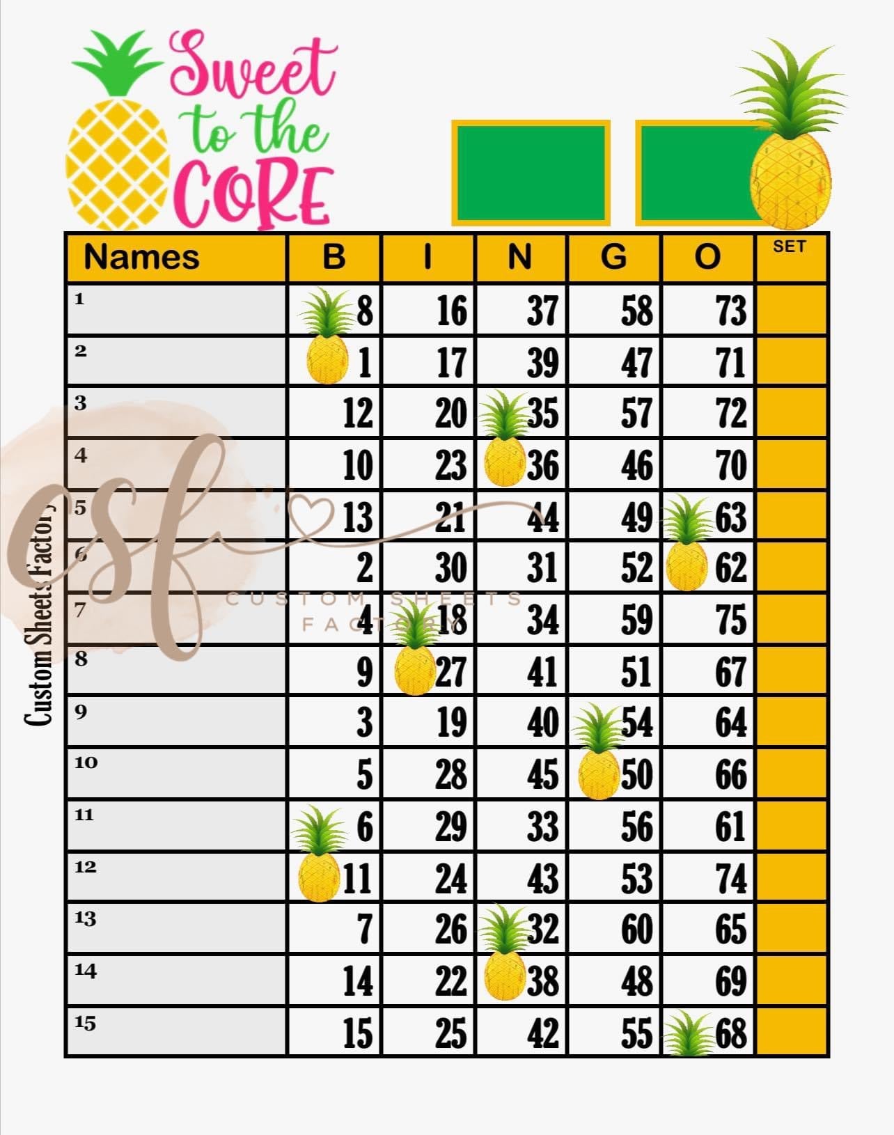 Sweet to the core - 15 line - 75 ball