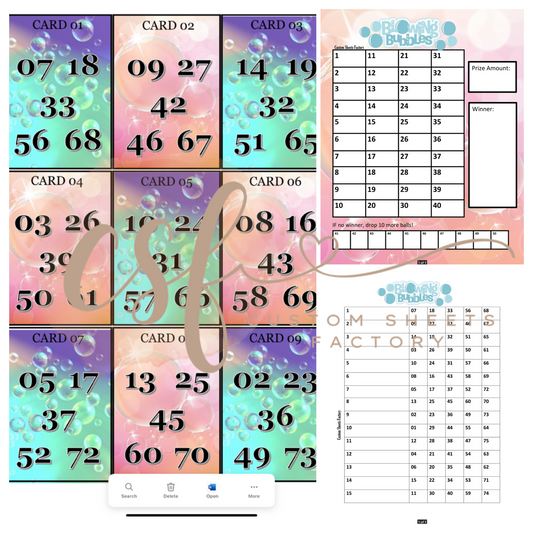 Bubbles - Holder Set - 15 Cards