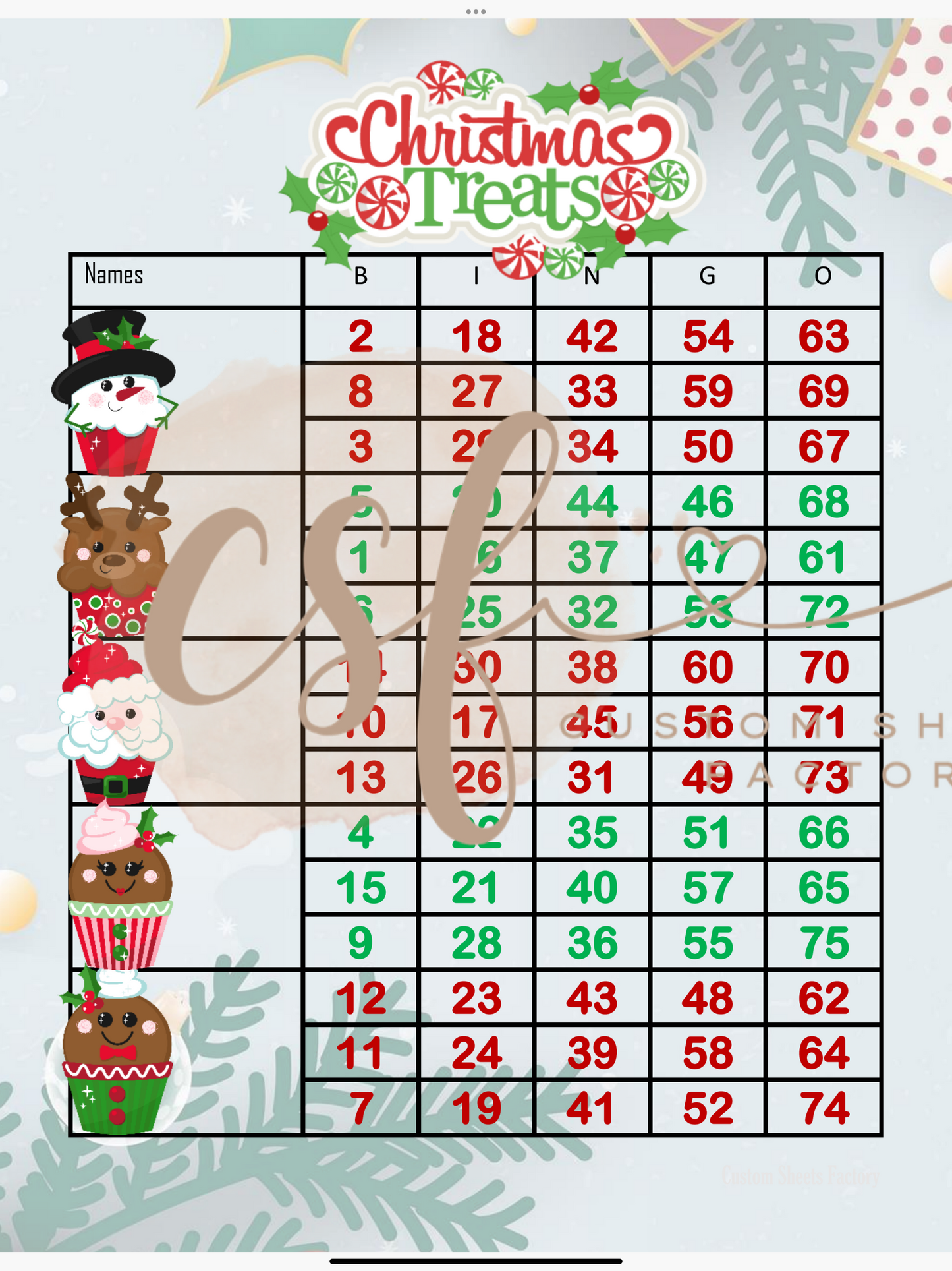 Christmas Treats - 5 block - 75 Ball