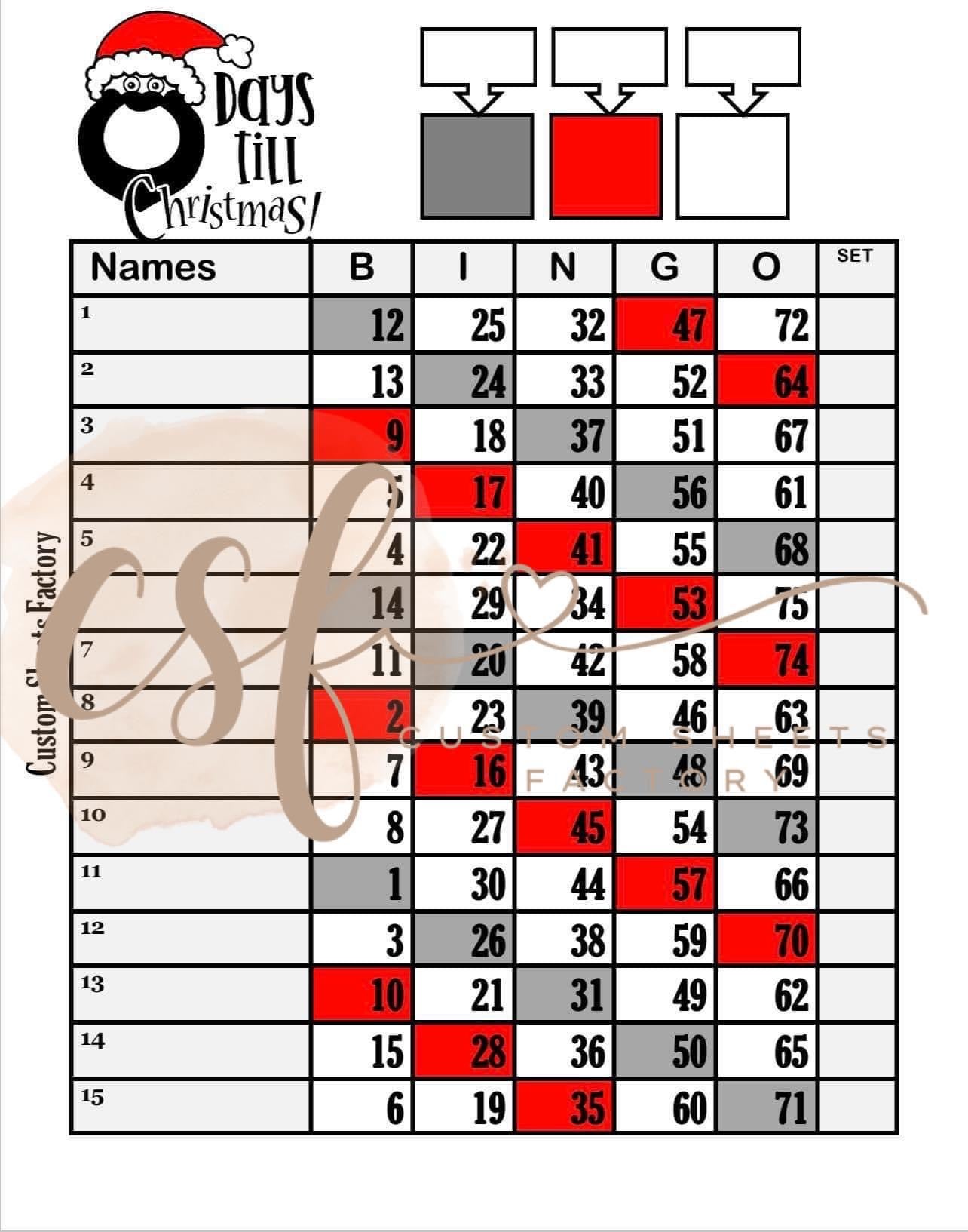 Days till Christmas Penguins - 15 Line - 75 Ball