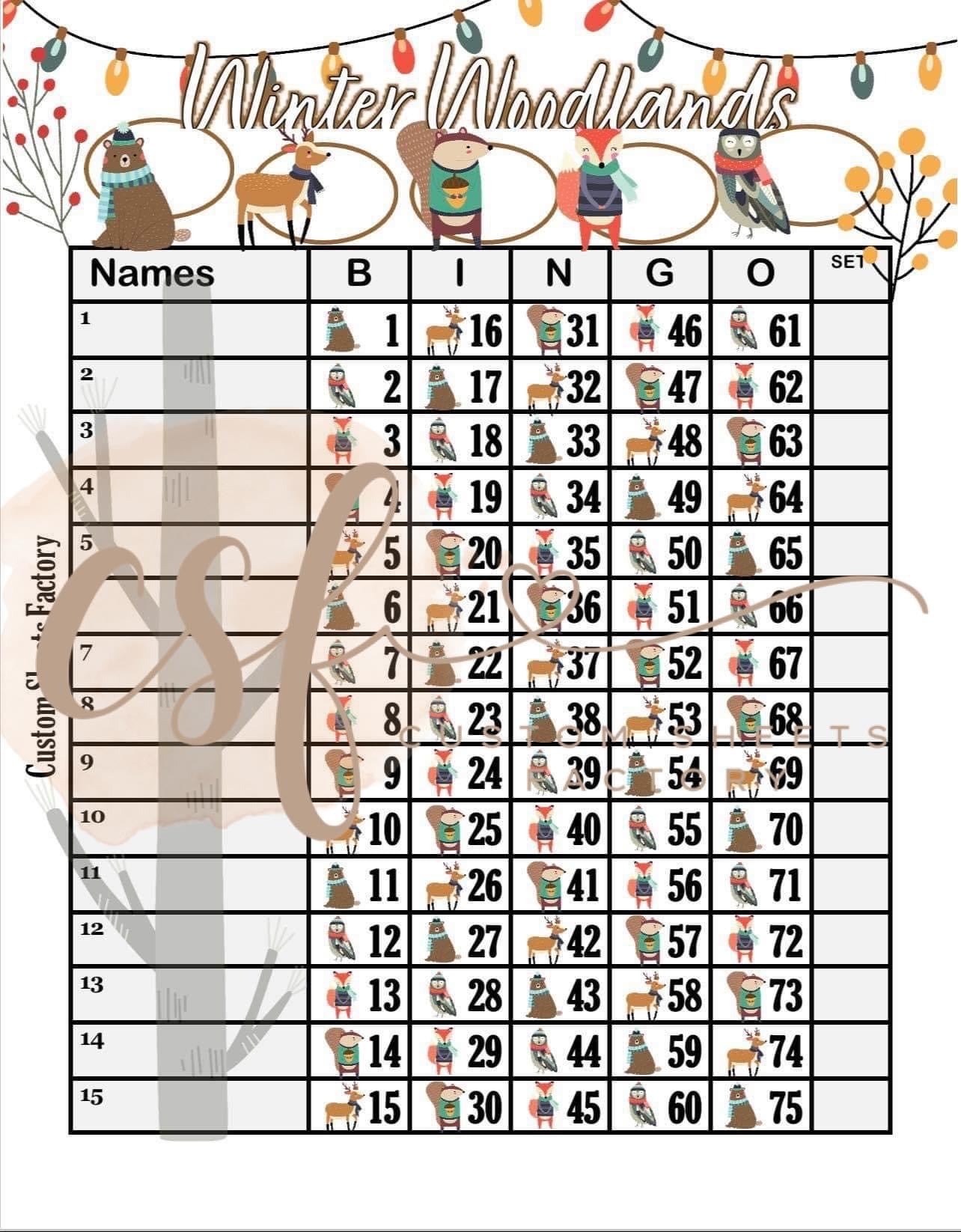 Winter Woodland - 15 Line - 75 Ball