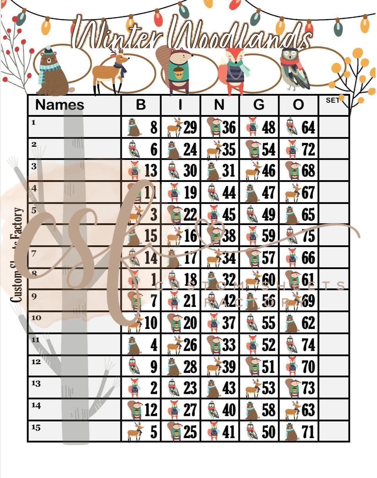 Winter Woodland - 15 Line - 75 Ball