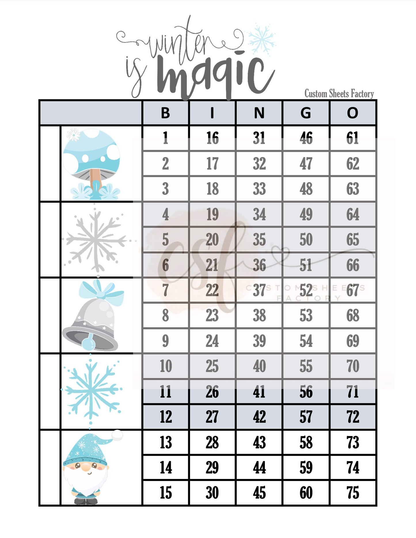 Winter is fun - 5 block - 75 ball