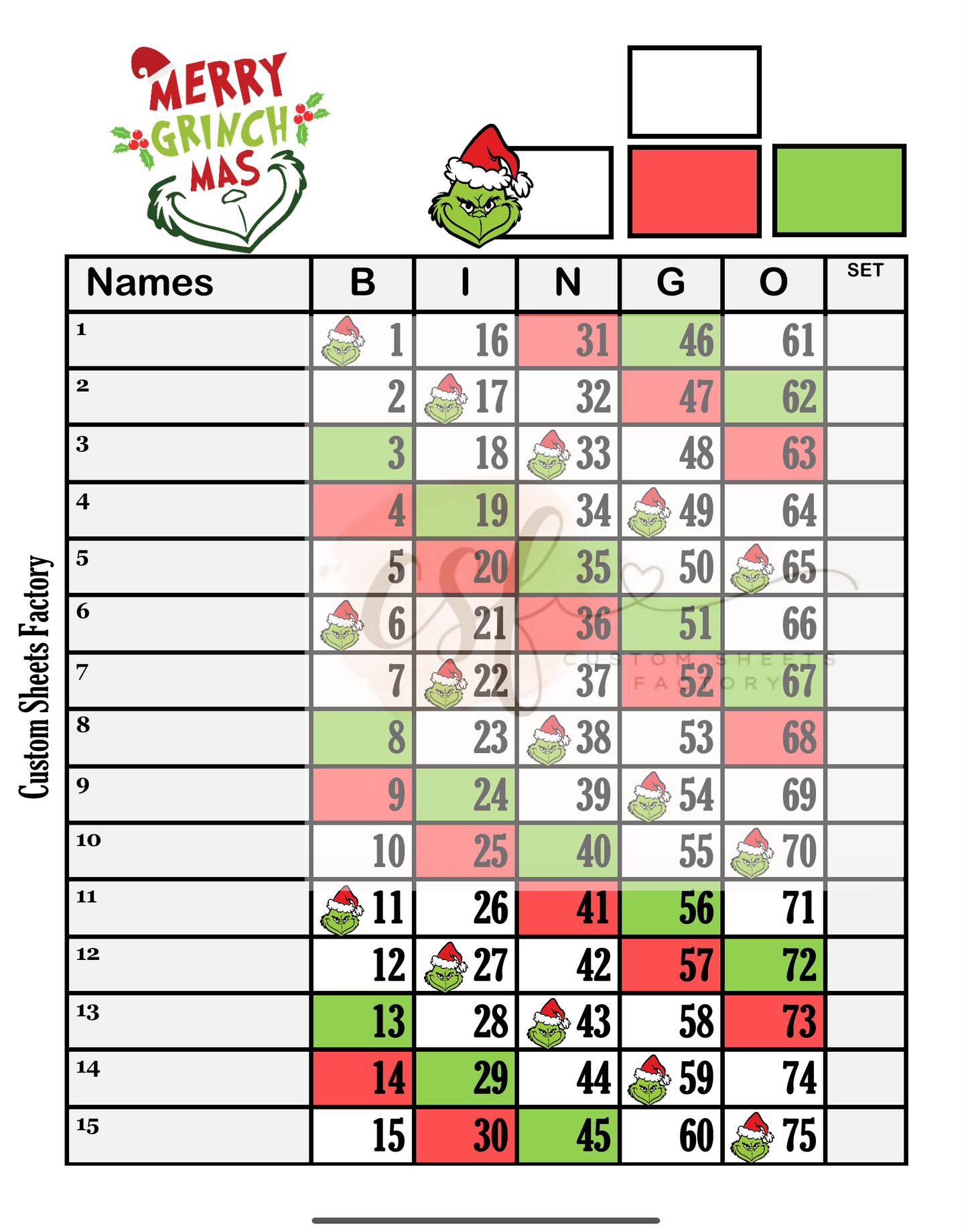 Merry Grinchmas - 15 line - 75 ball