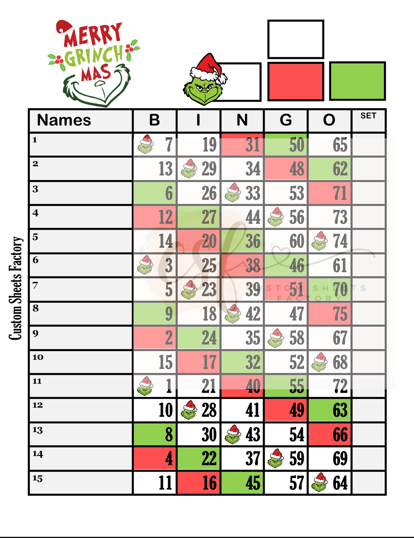 Merry Grinchmas - 15 line - 75 ball