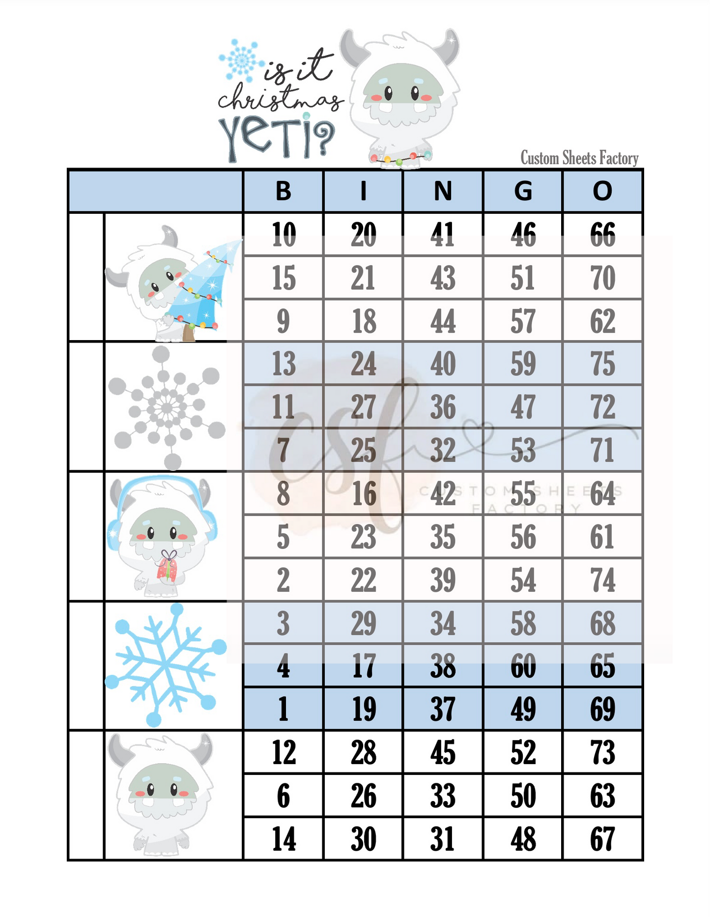 Is it christmas Yeti -5 Block - 75 Ball