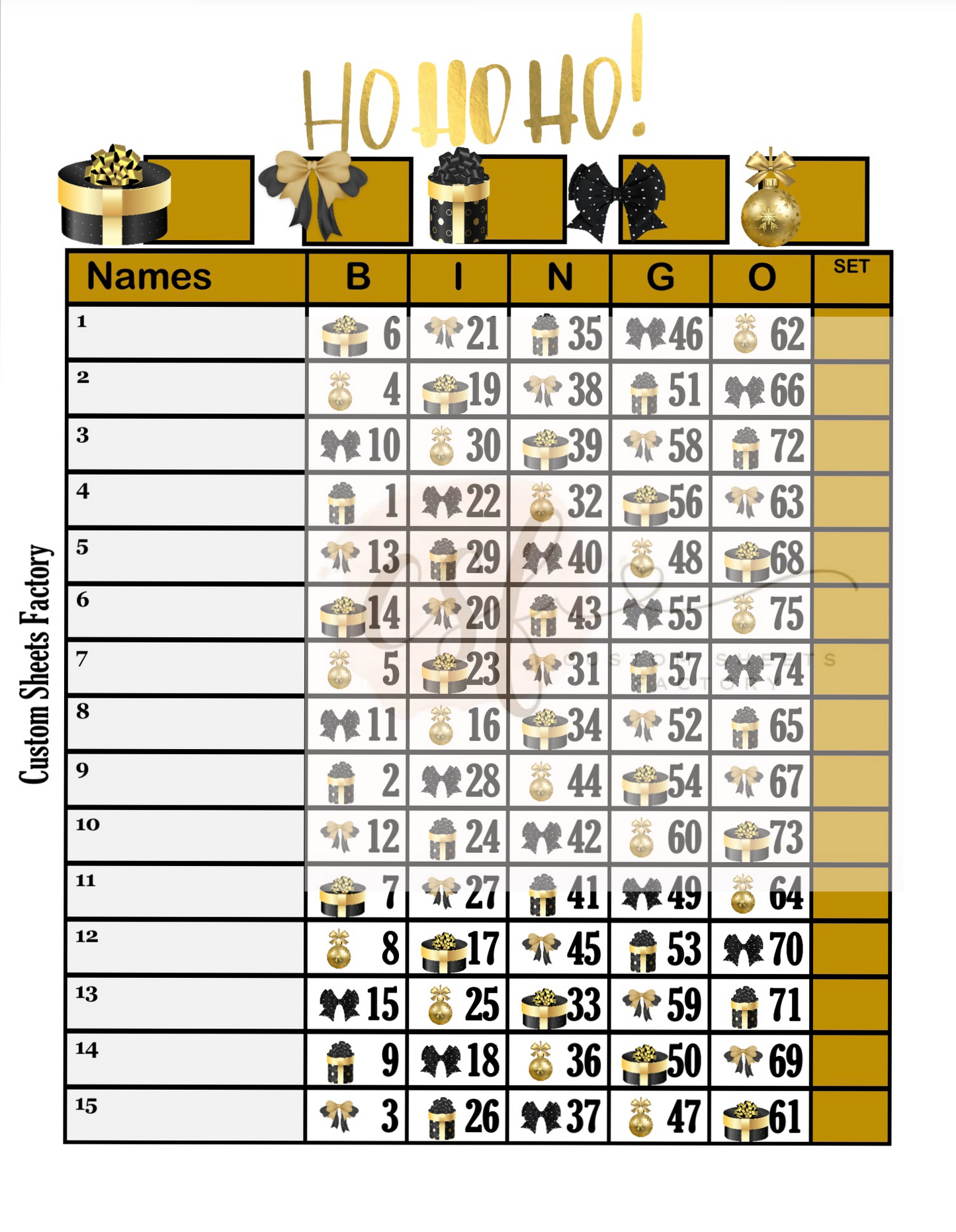 Ho Ho Ho - 15 Line - 75 Ball